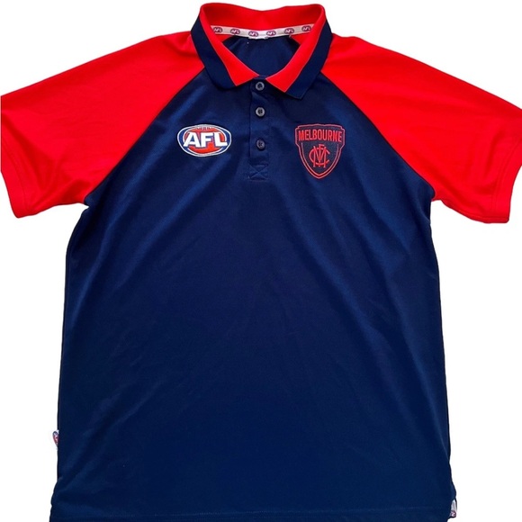 AFL Other - AFL Melbourne Demons Polo Shirt Size M Blue Red Australian Rules Football Dees
